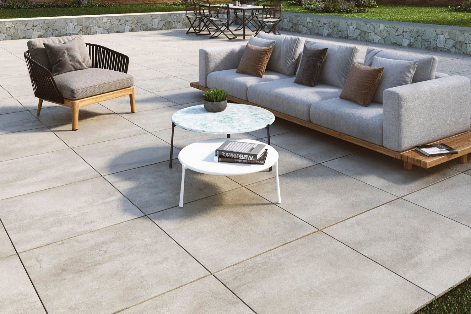 Mid-Century 24x24 Gray Matte Porcelain Tile