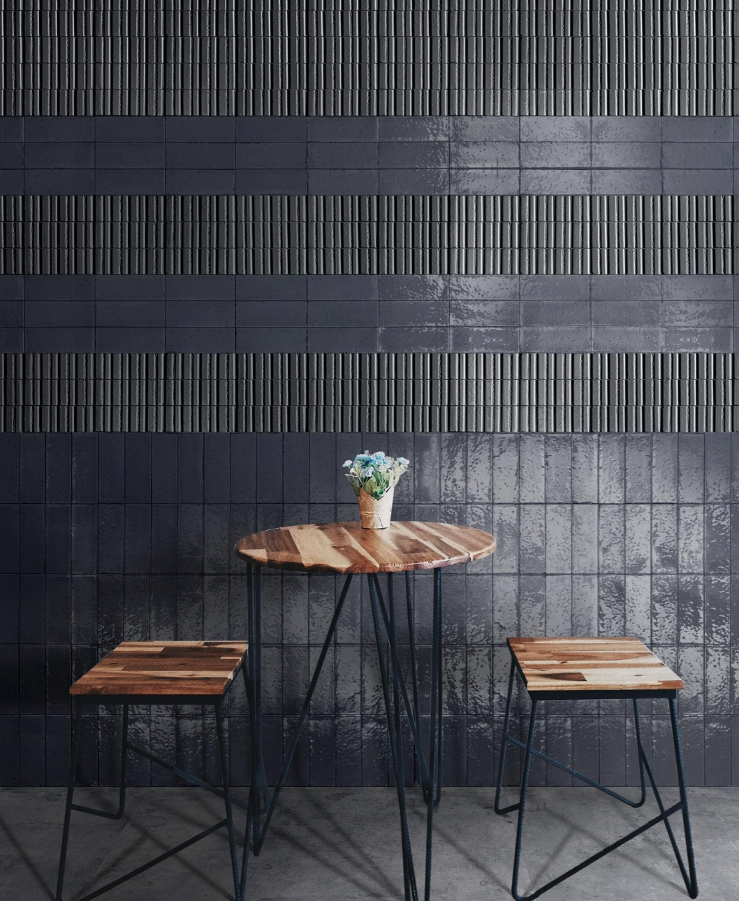 Savannah 3x8 3D Navy Gloss Porcelain Tile