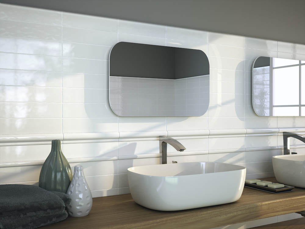 Timeless 1x12 White Torello Pencil Tile