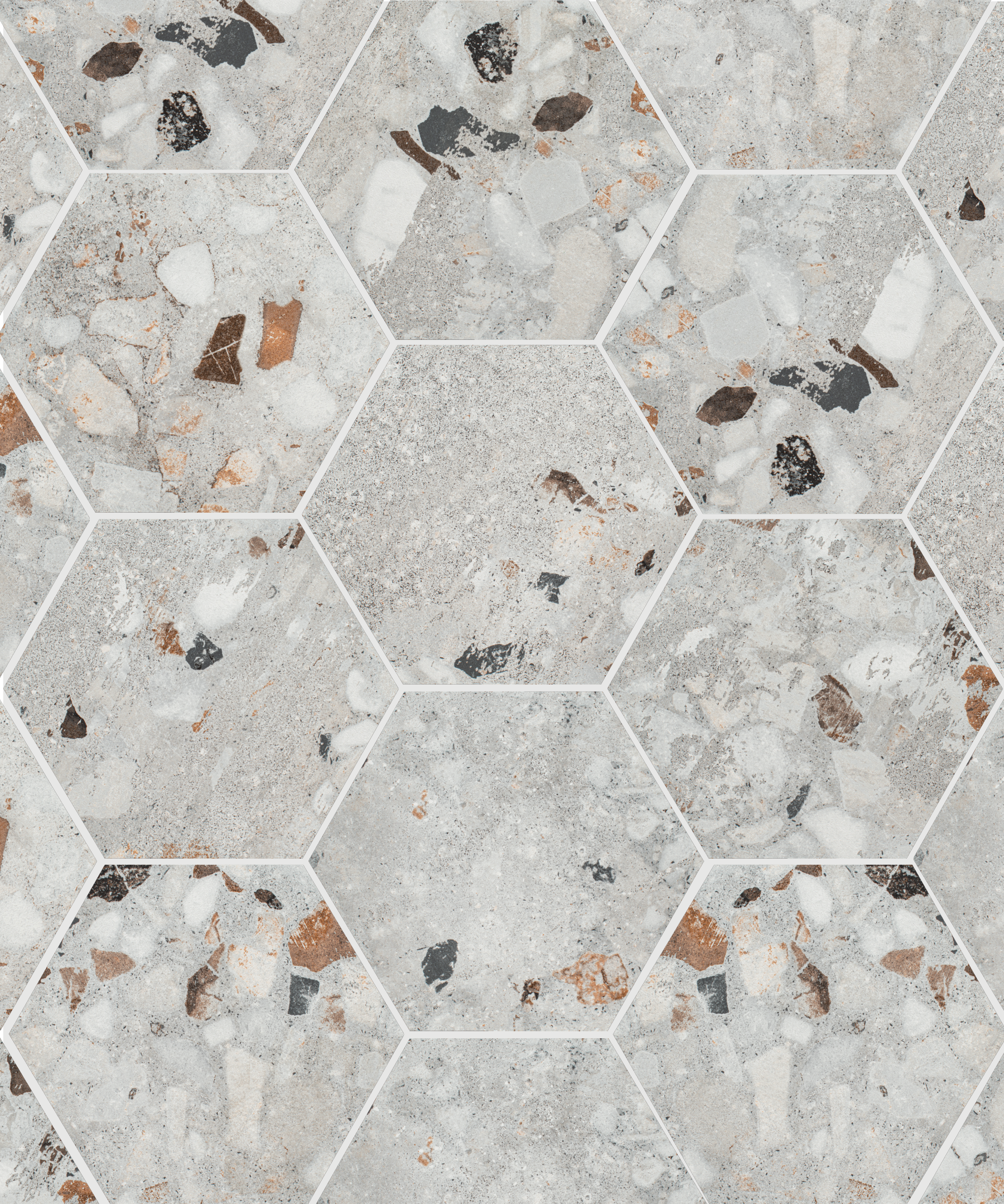 Cemrock 8.5x10 Hexagon Multicolor Porcelain Tile
