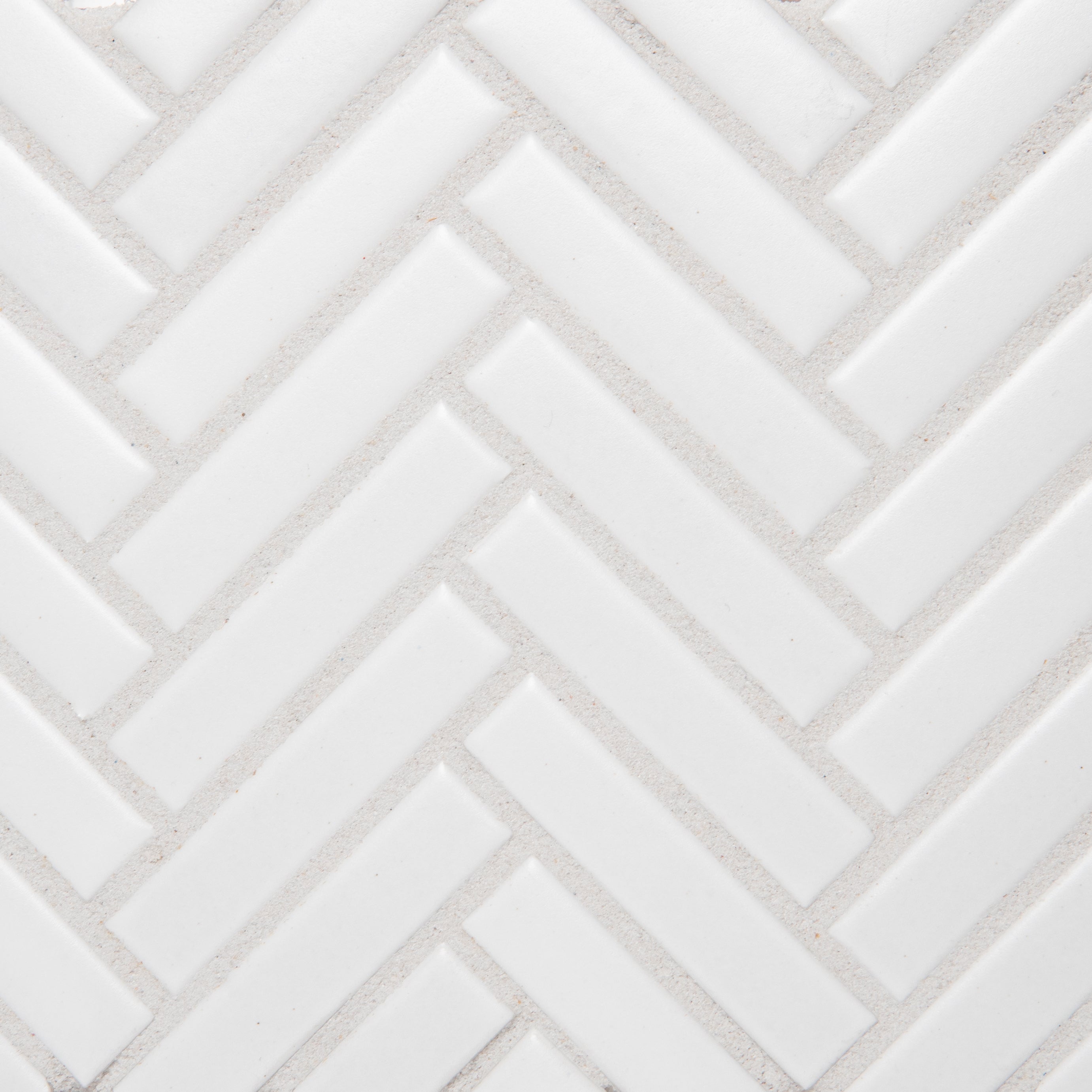 Makai Herringbone White Matte Mosaic Tile