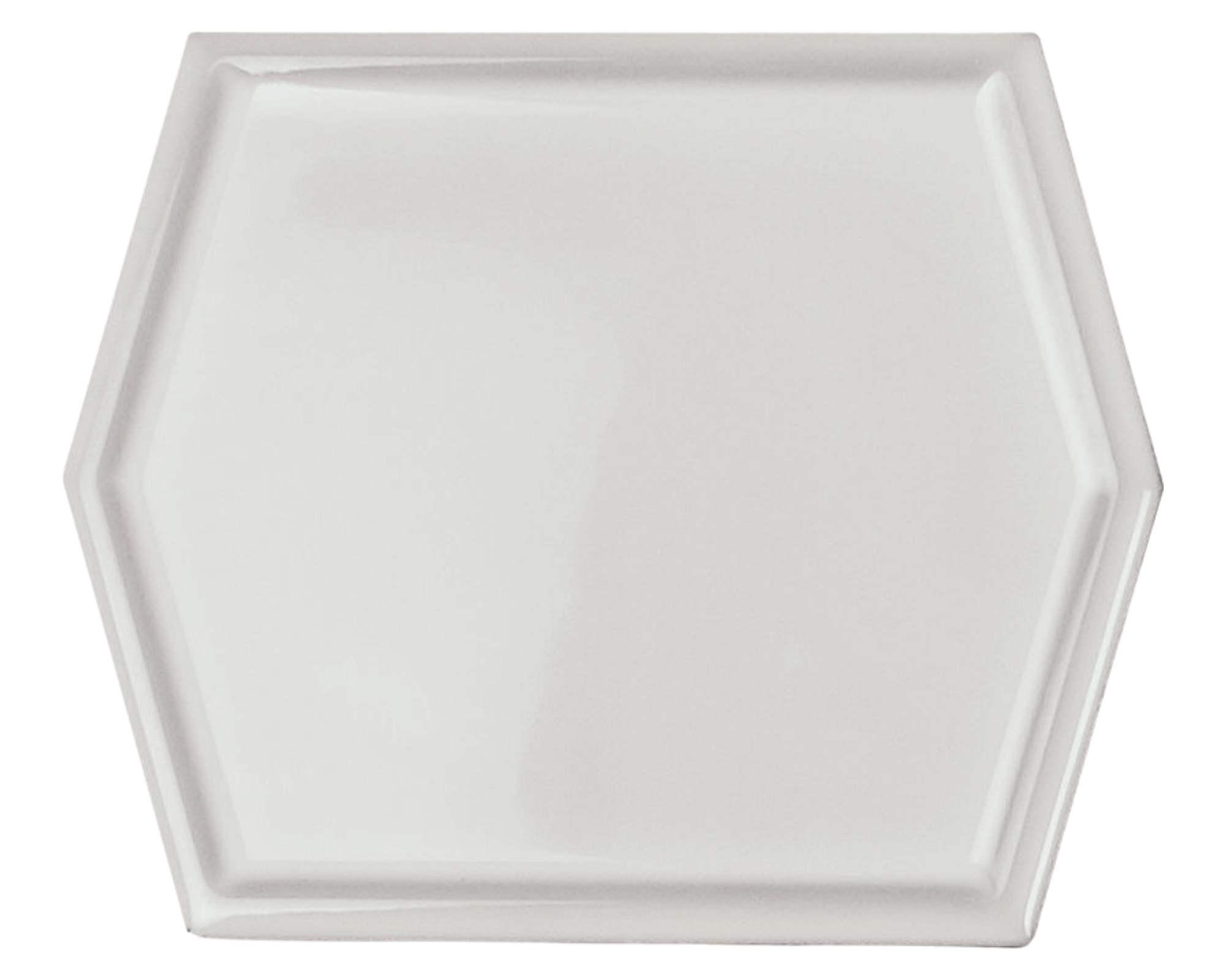 Gem 5x6 Pearl Framed Gloss Hex Tile