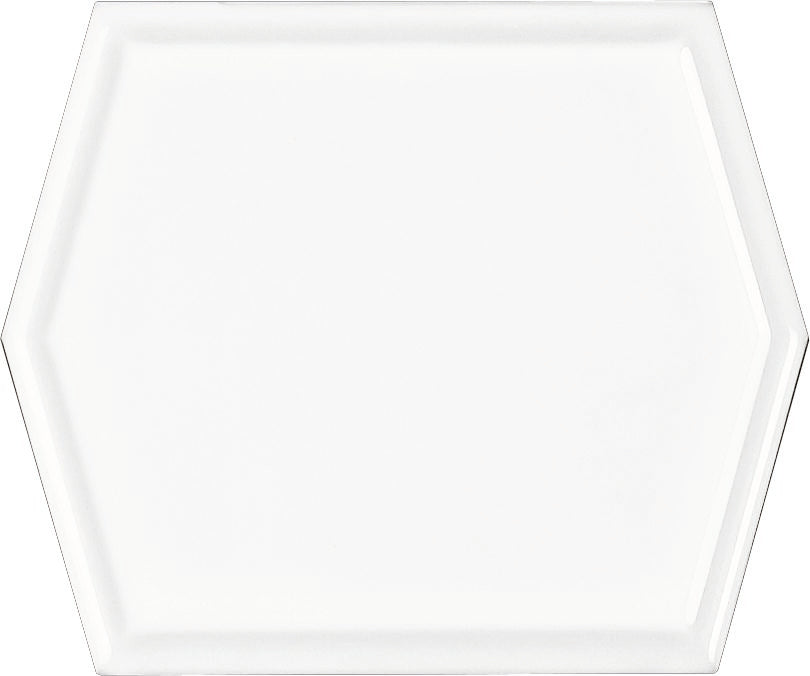 Gem 5x6 White Framed Gloss Hex Tile