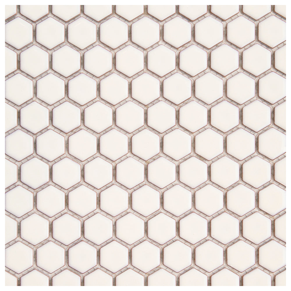 Makai Hexagon Dandelion Gloss Mosaic Tile