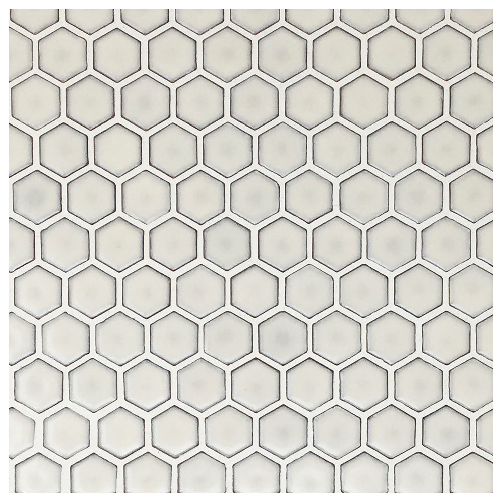 Makai Hexagon French Vanilla Gloss Mosaic Tile