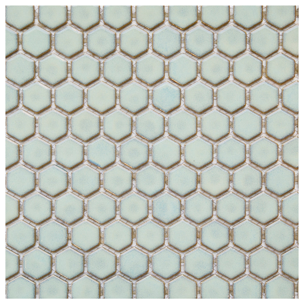 Makai Hexagon Jadite Gloss Mosaic Tile