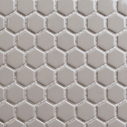 Makai Hexagon Smoke Gloss Mosaic Tile