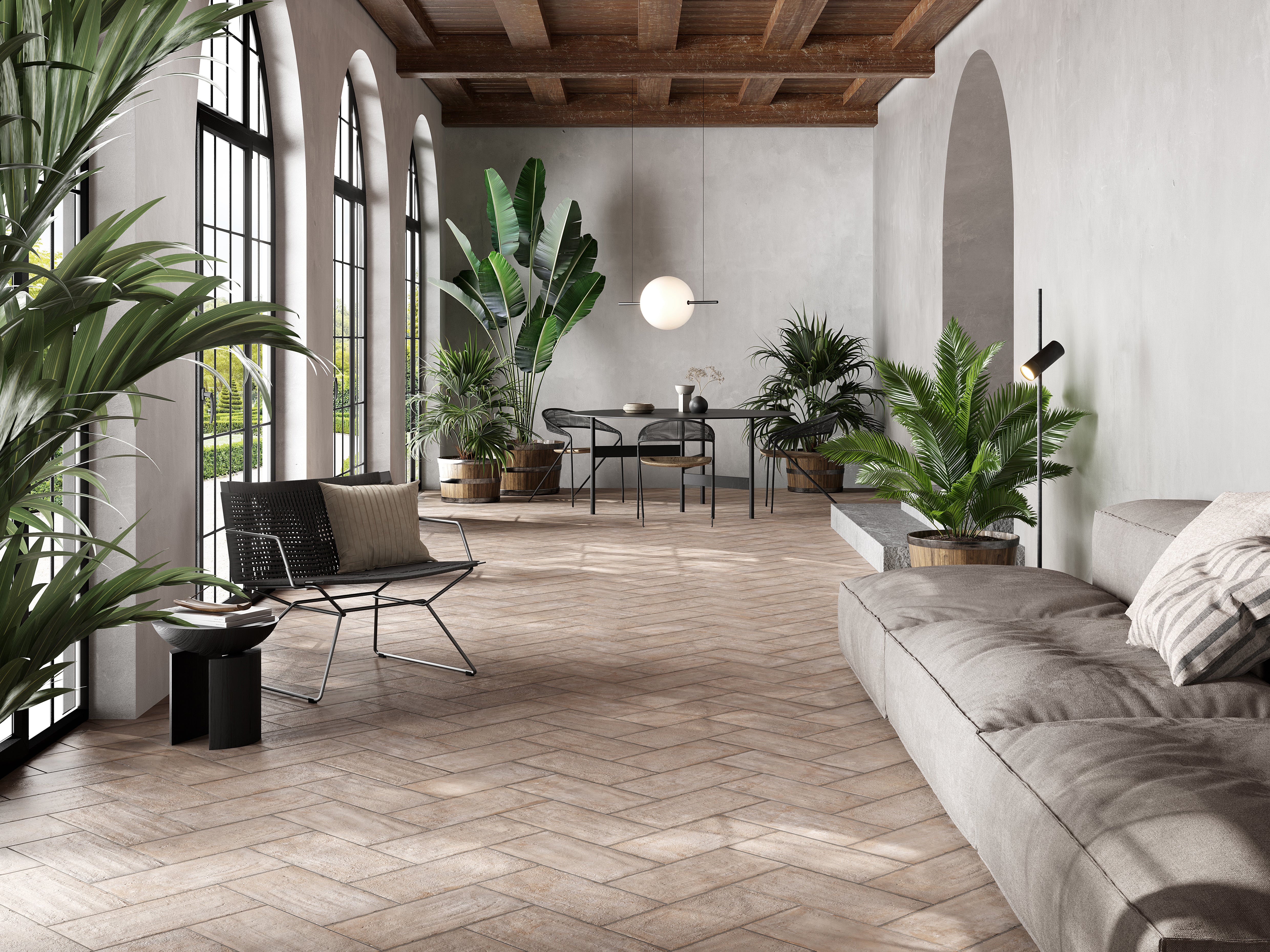 Phoenix 8x16 Gray Concrete Look Porcelain Tile