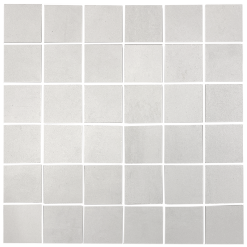 Mid-Century 2x2 Mosaic Pearl White Matte Porcelain Tile