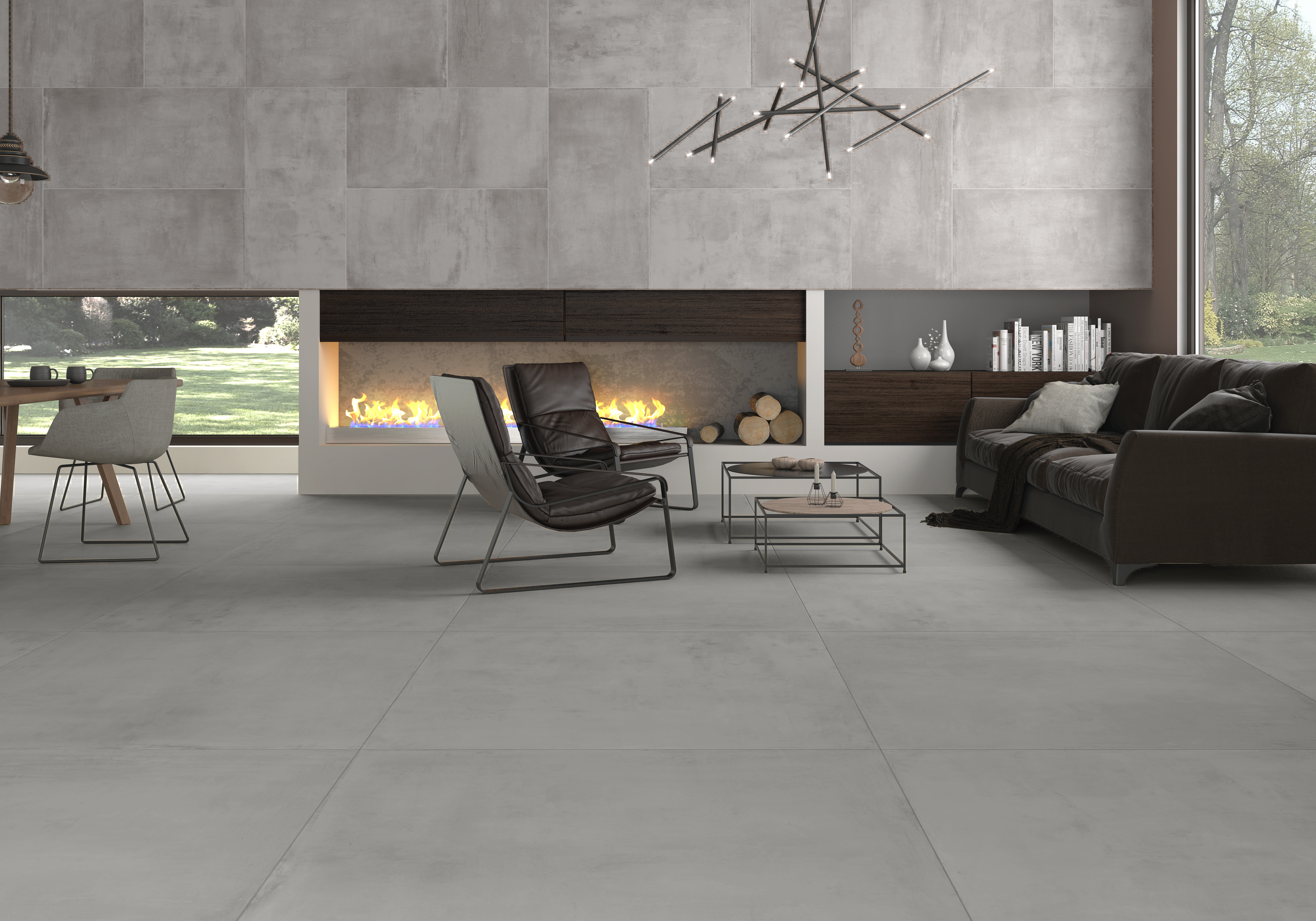 MID-CENTURY 12X24 GRAY MATTE Room Scene