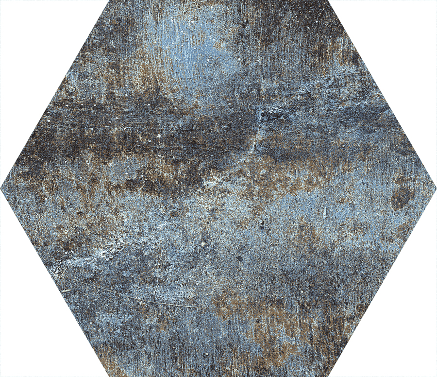 Modern Hex 10x11 Blue Hexagon Porcelain Tile
