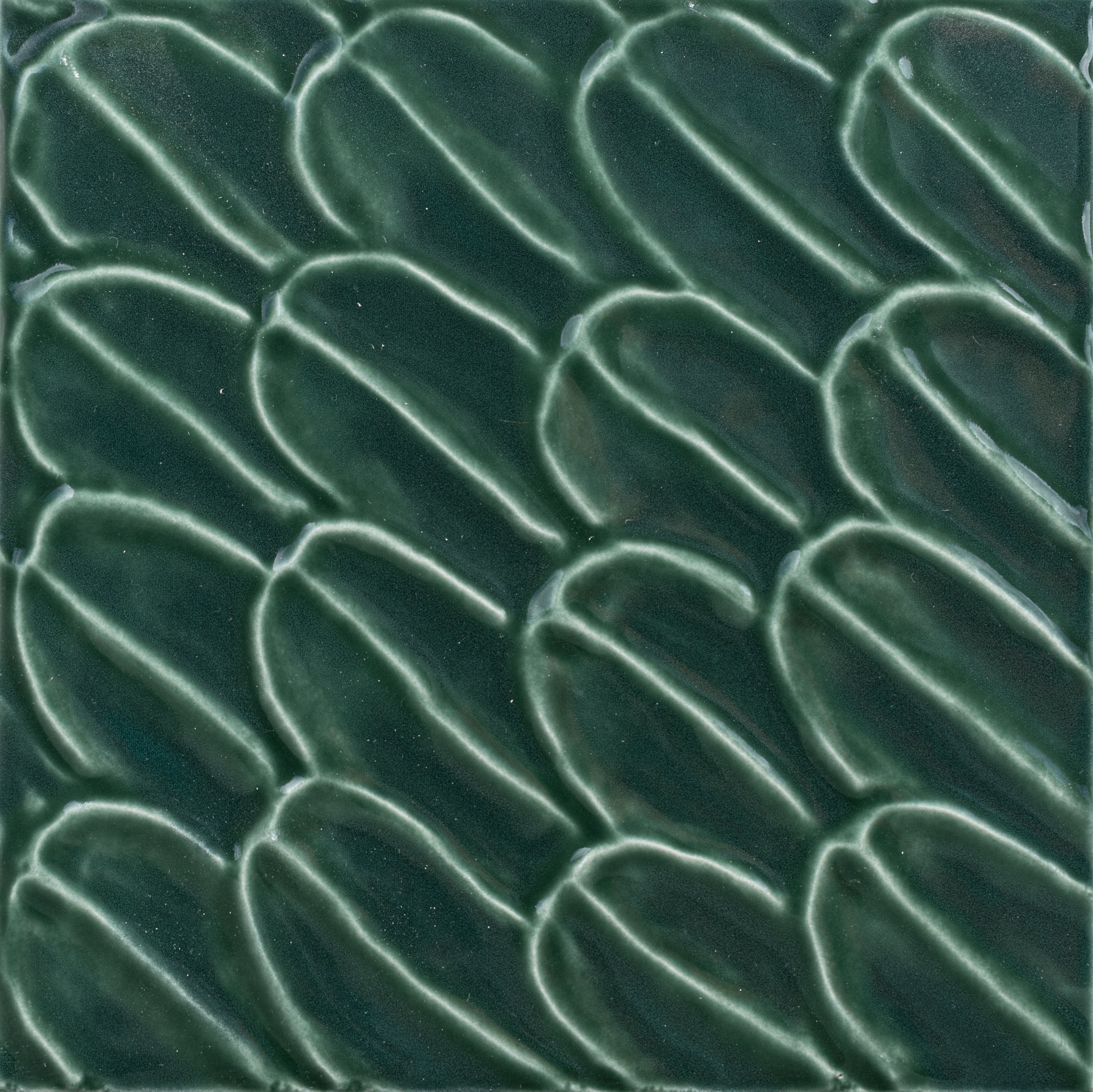 Malibu 6x6 Green Topango Glossy Deco Porcelain Tile