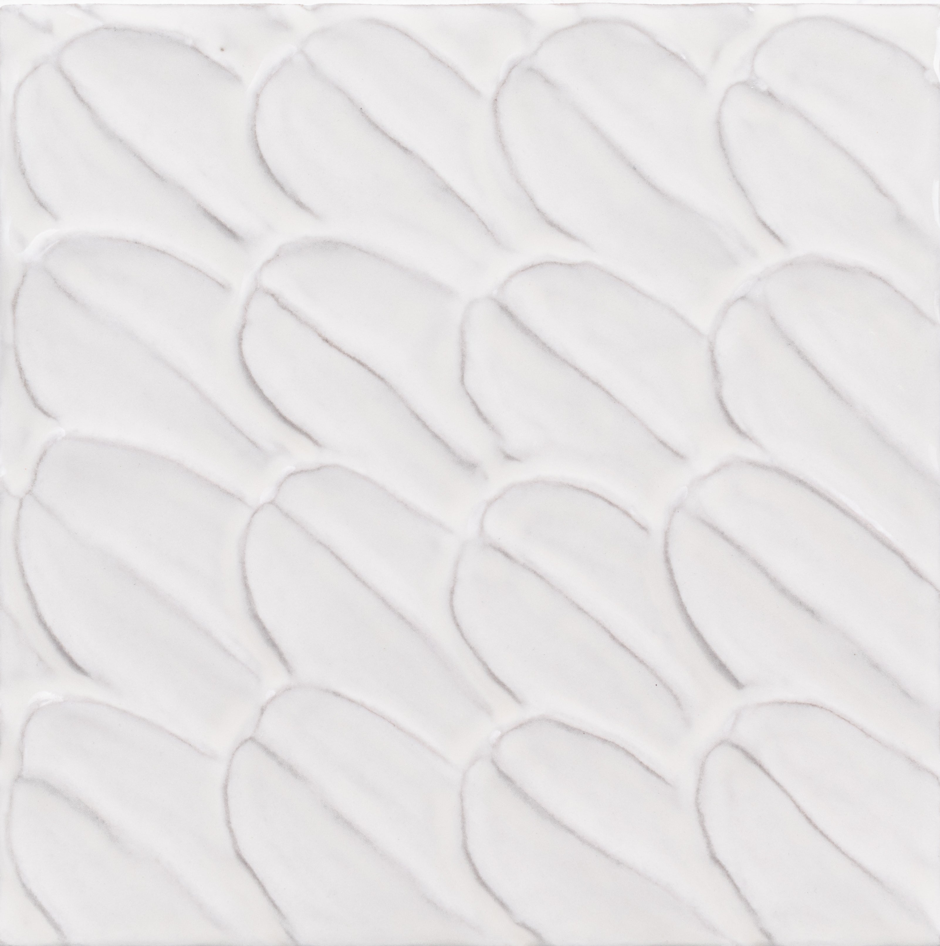 Malibu 6x6 White Topango Glossy Deco Porcelain Tile