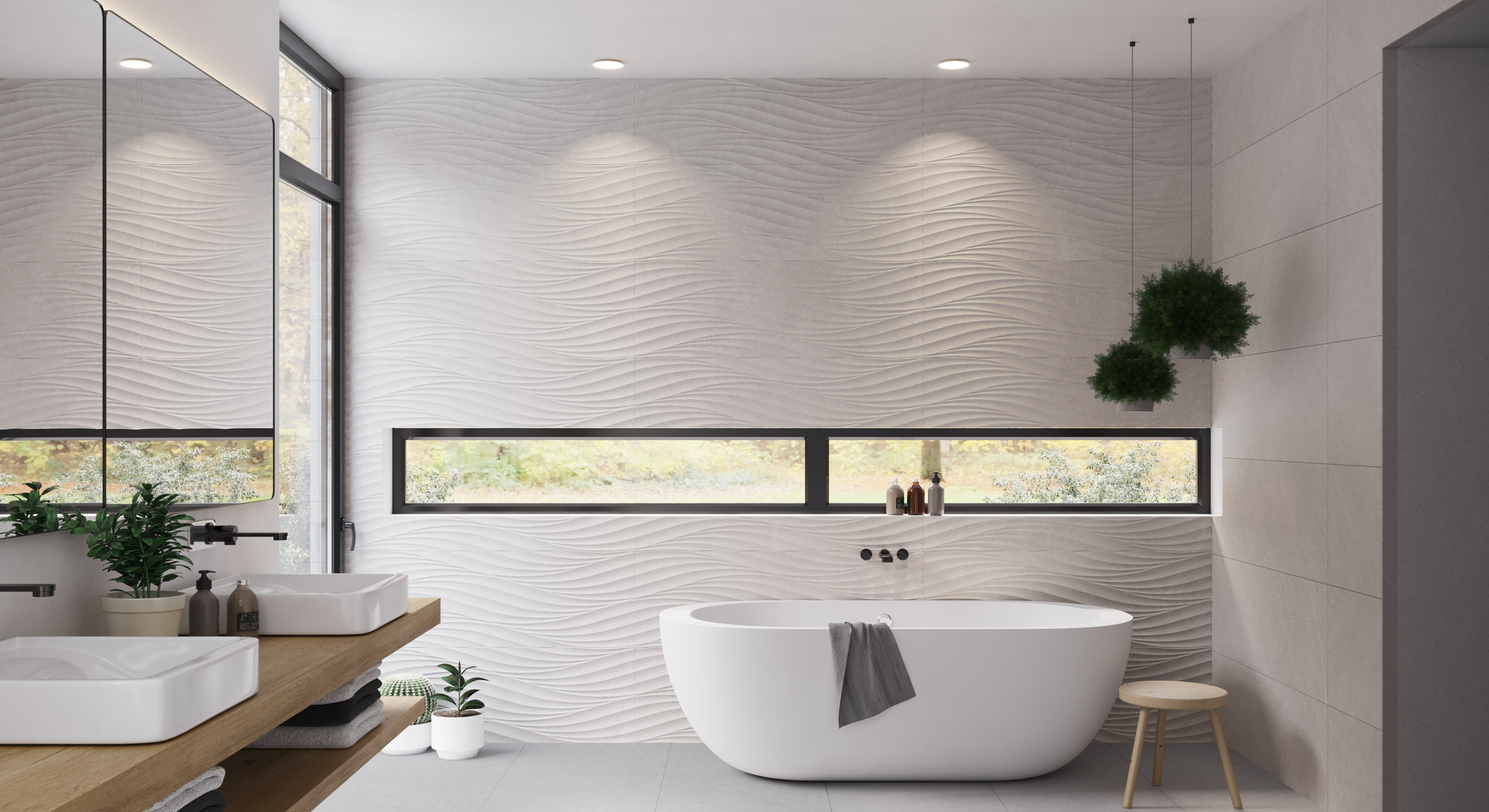 Natural Stone 13x36 White Matte Ceramic Tile