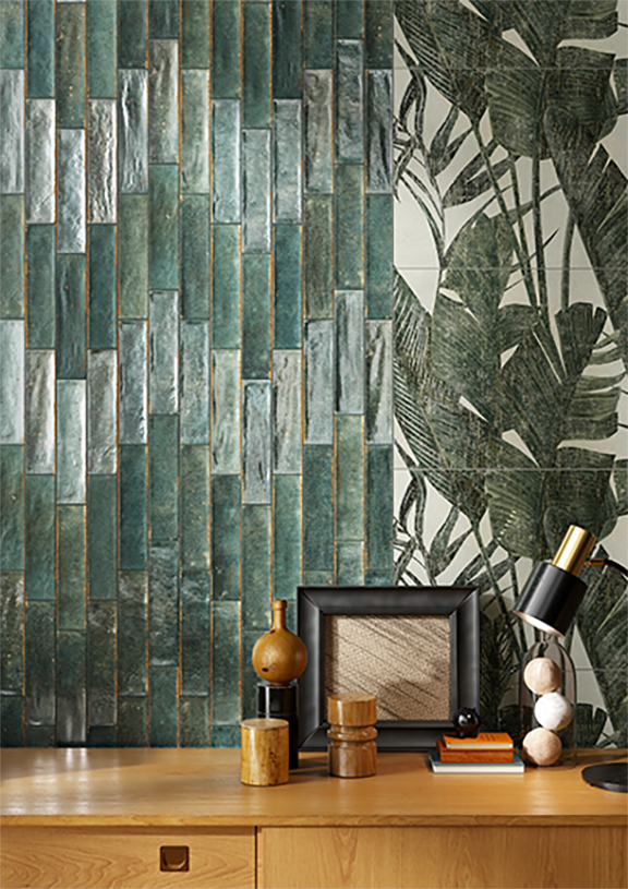 Old City 2x10 Green Gloss Porcelain Tile