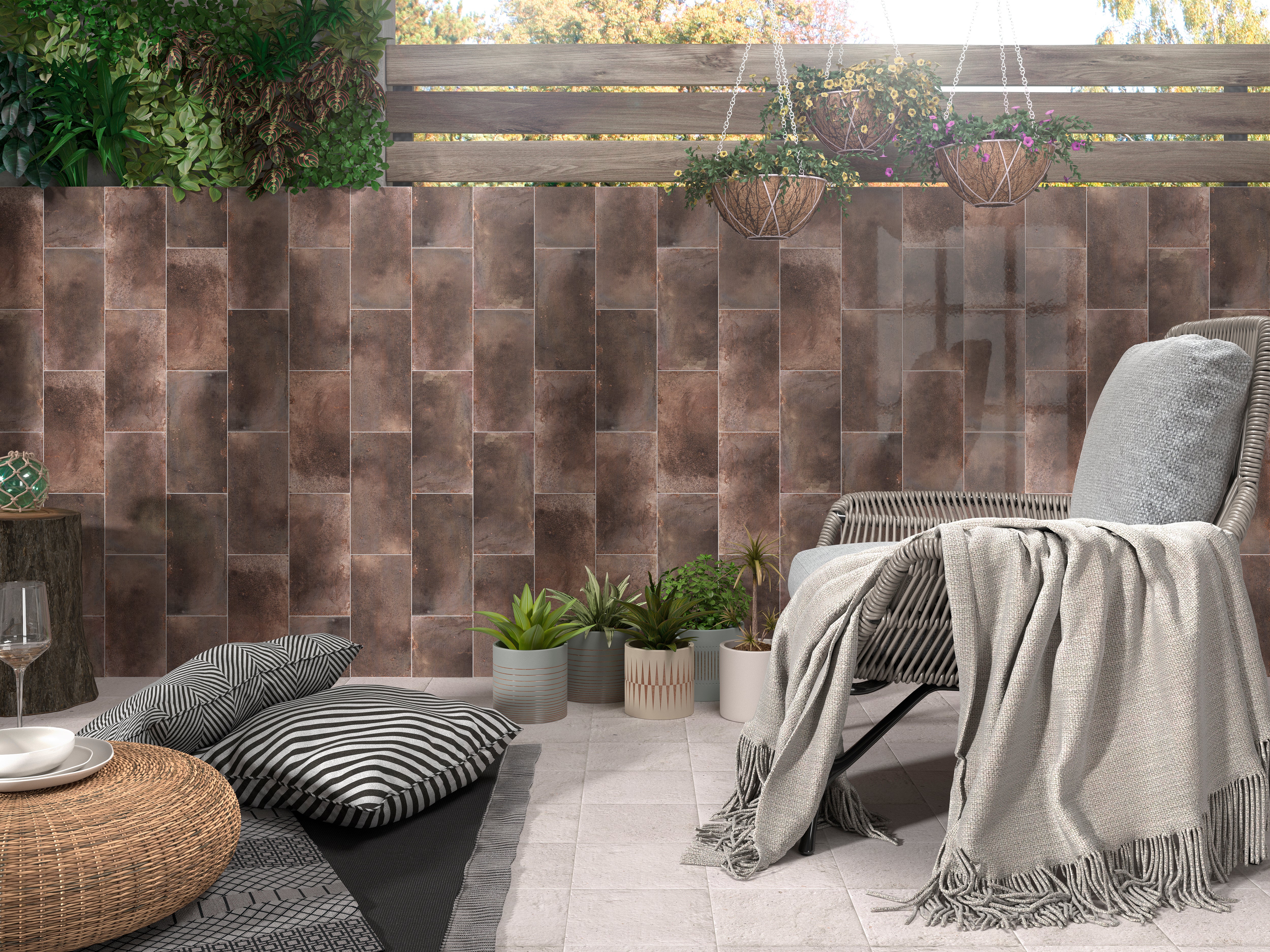 Zeppelin 6x12 Cafe Brown Gloss Ceramic Tile