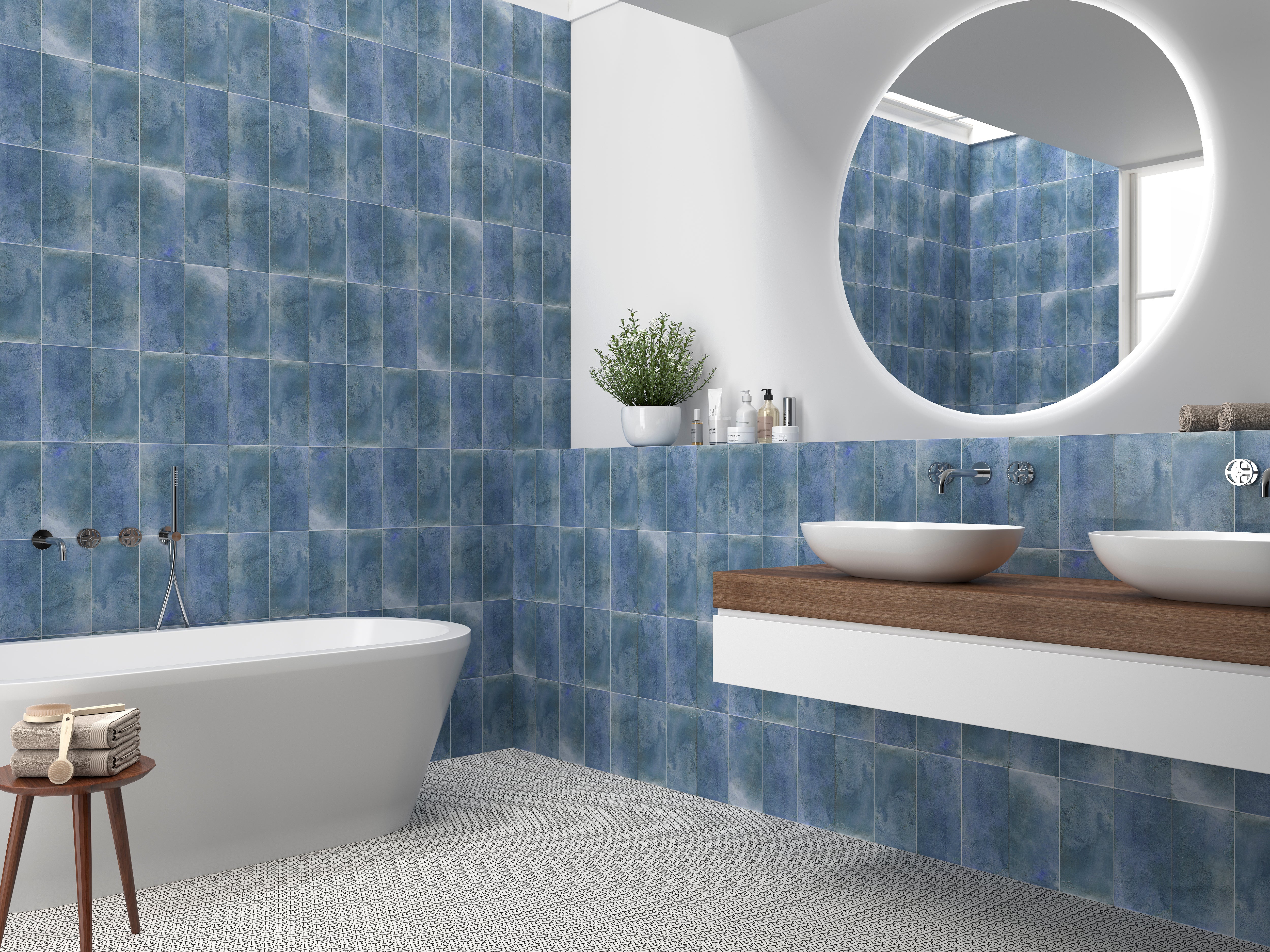 Zeppelin 6x12 Blue Gloss Ceramic Tile