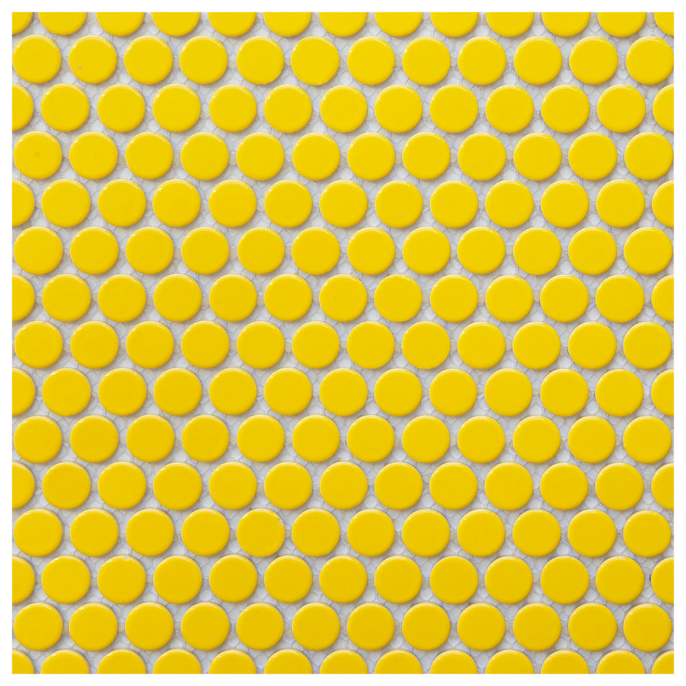 Makai Pennyround Canary Gloss Mosaic Tile