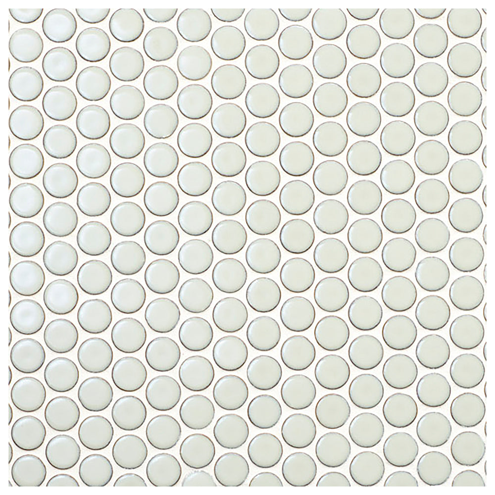 Makai Pennyround Dove Gloss Mosaic Tile