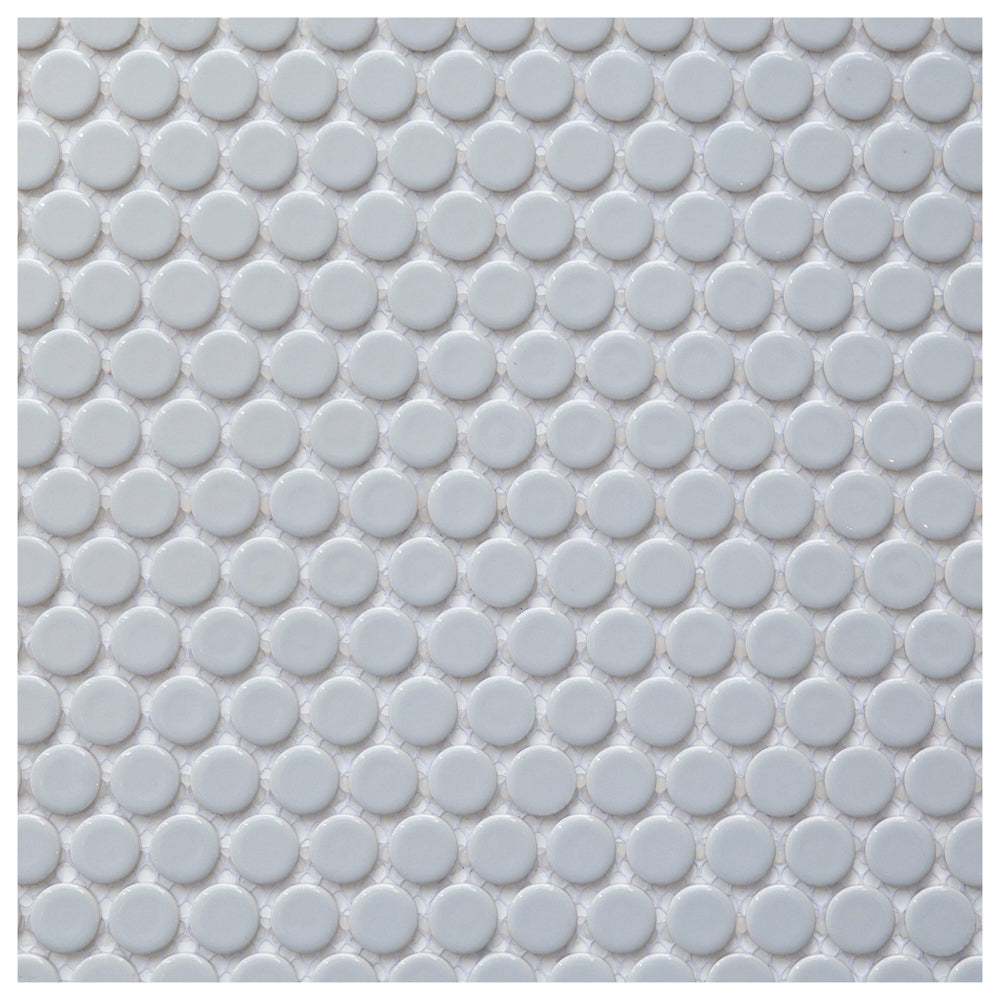 Makai Pennyround Fog Gloss Mosaic Tile