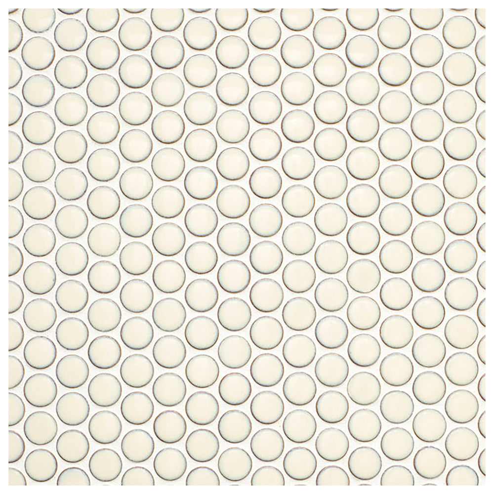 Makai Pennyround French Vanilla Gloss Mosaic Tile