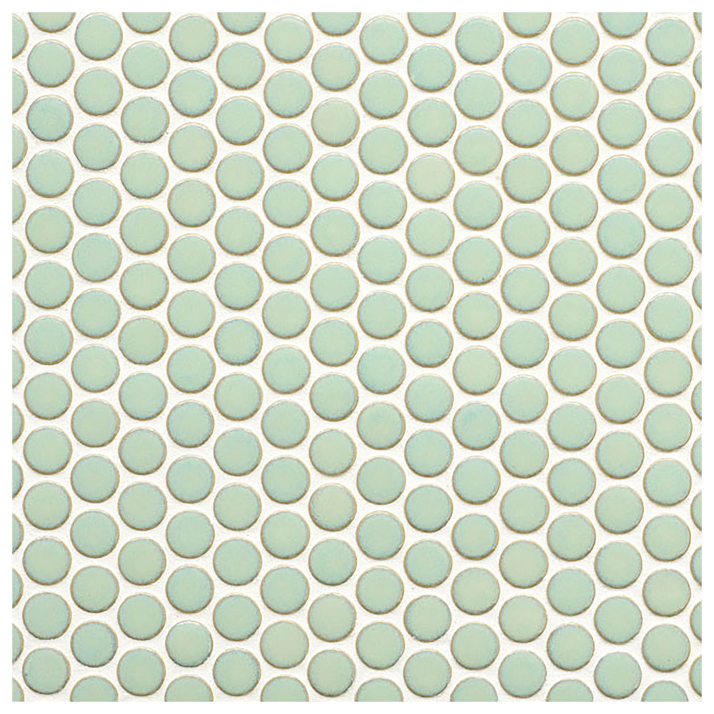 Makai Pennyround Jadite Gloss Mosaic Tile
