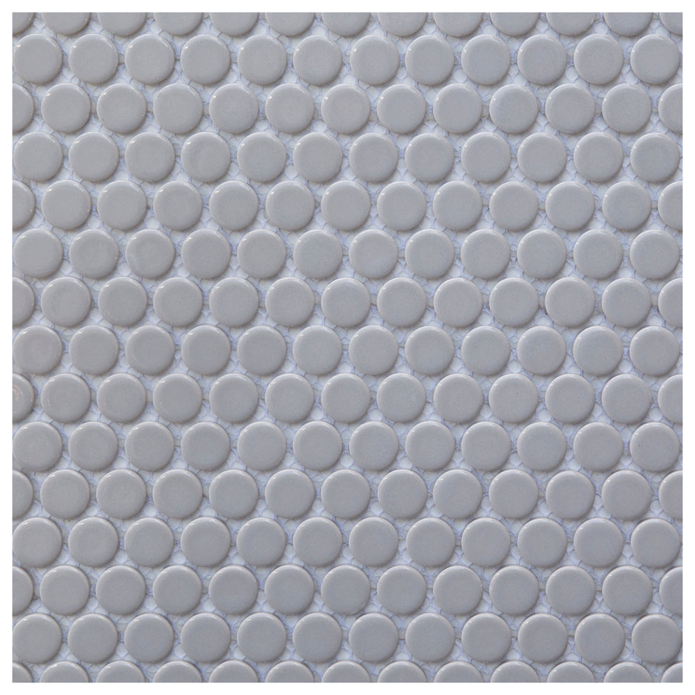 Makai Pennyround Smoke Gloss Mosaic Tile