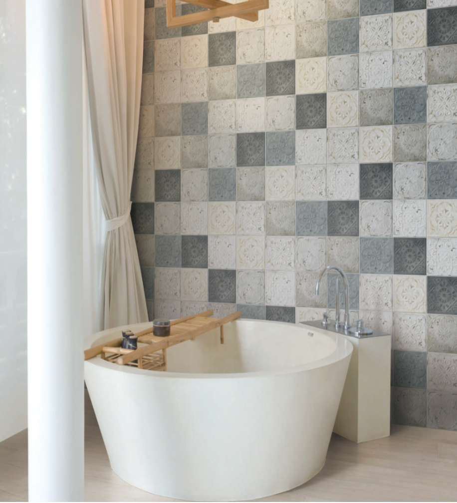 Antiquity 8x8 Mixed Embossed Pattern Tile