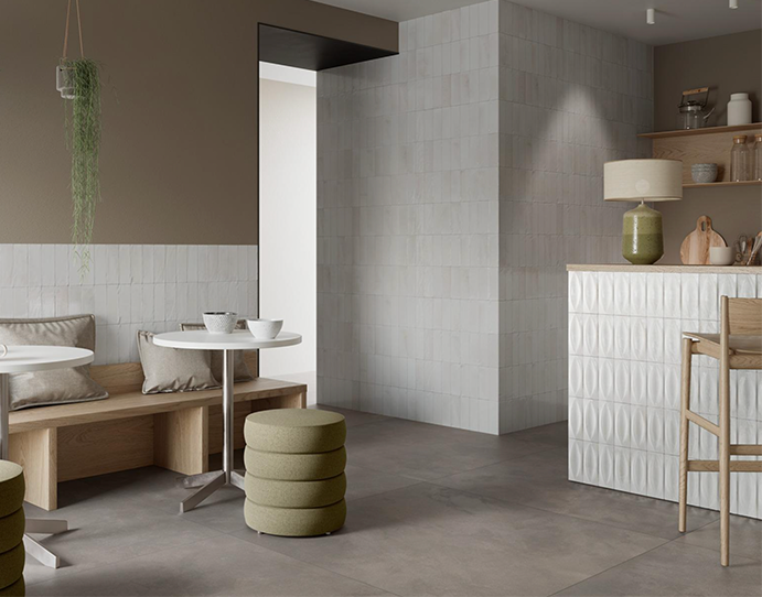 Surf 3x8 White Deco Gloss Porcelain Tile