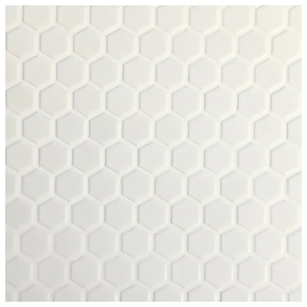 Makai Hexagon White Gloss Mosaic Tile