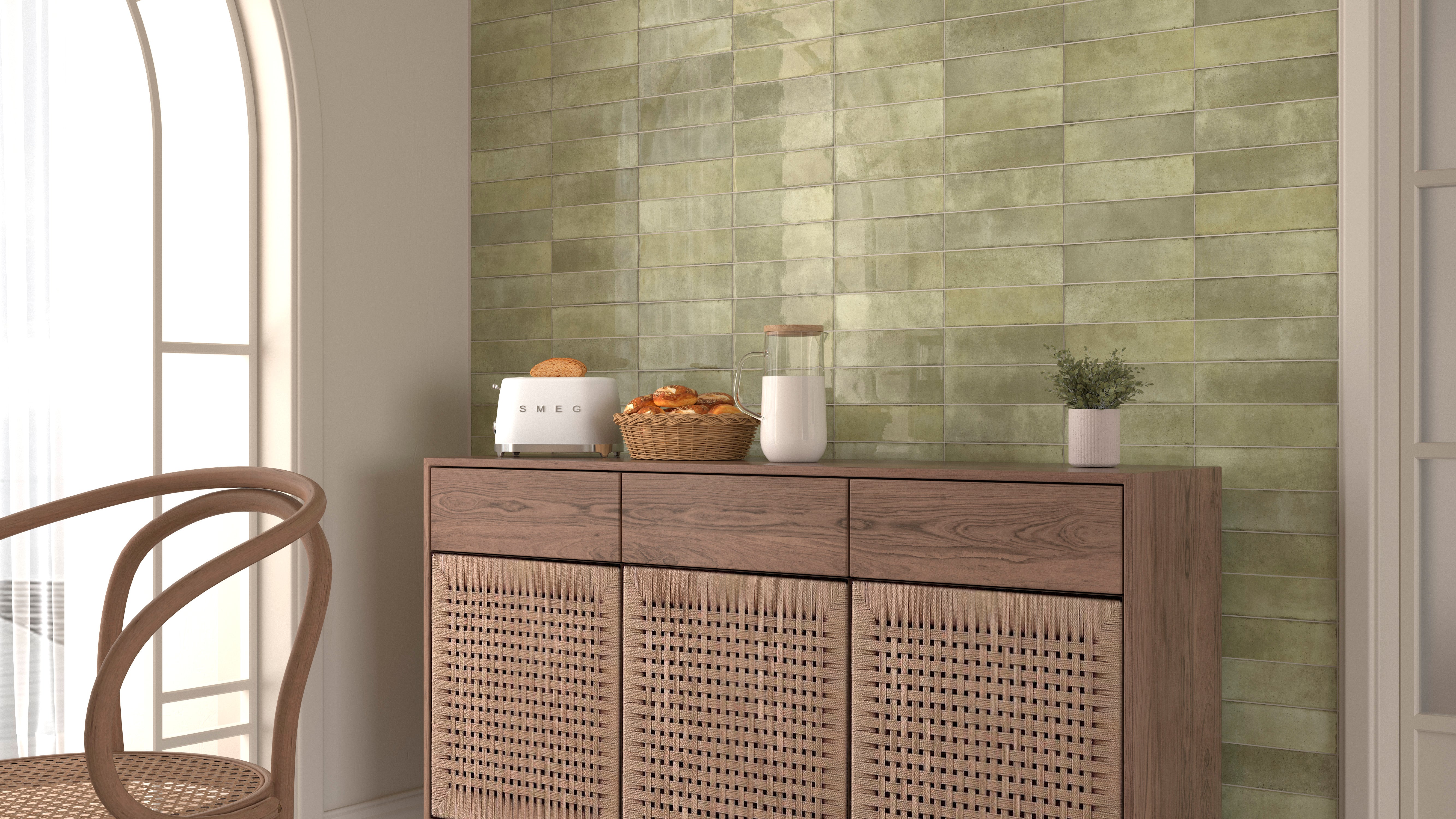 Align 2.5x9 Light Green Gloss Porcelain Tile