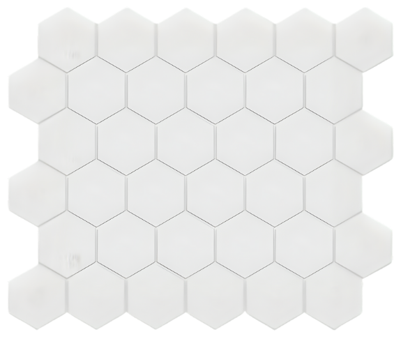 Bistro 2" Hex Pearl Matte Porcelain Mosaic Tile