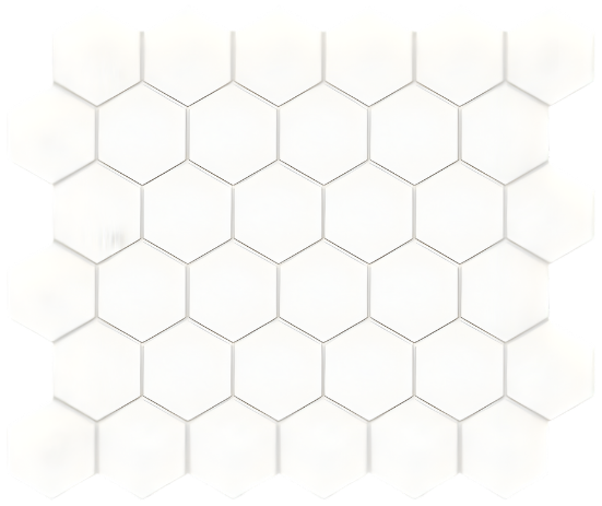 Bistro 2" Hex White Matte Porcelain Mosaic Tile