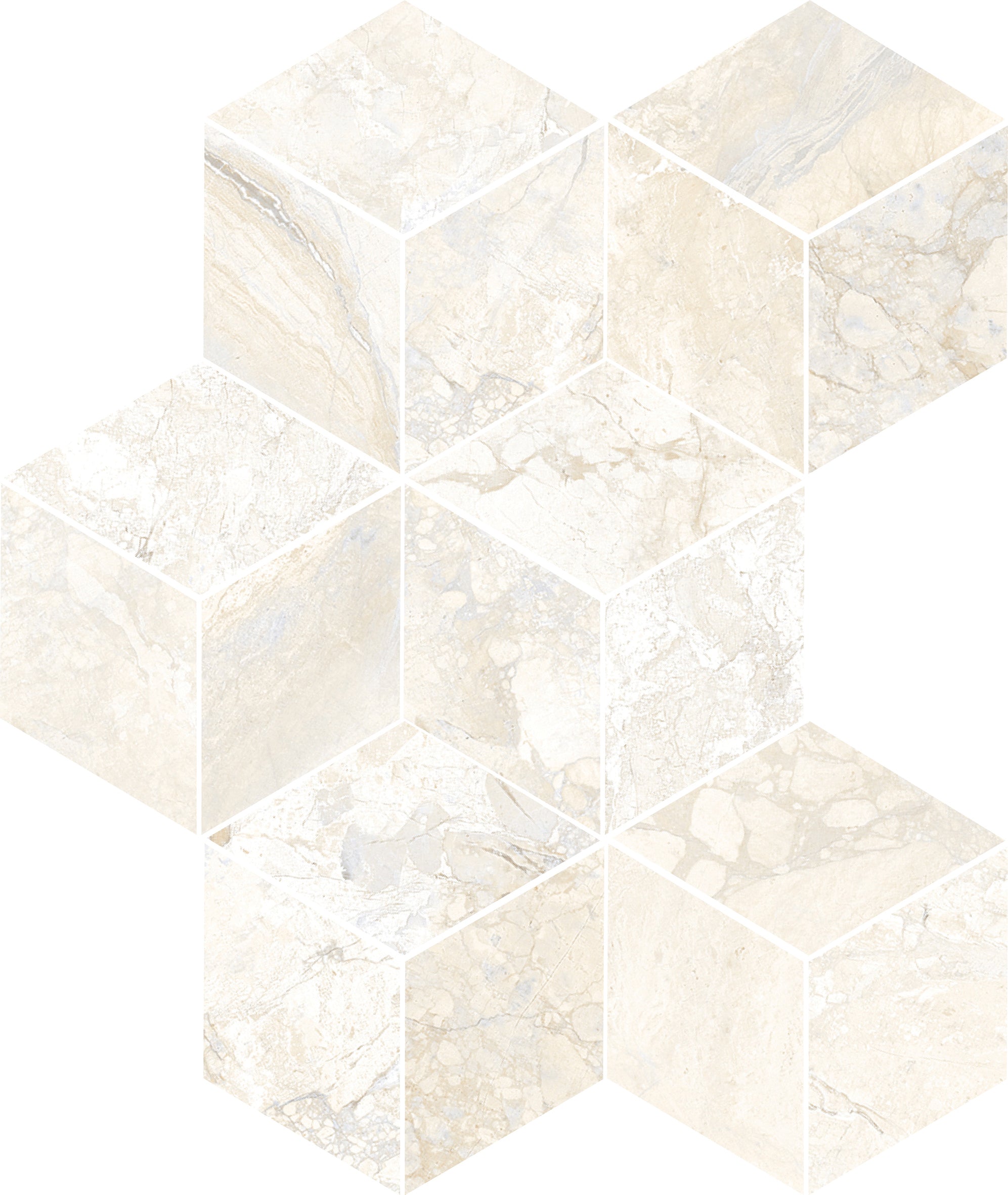 Eternal Almond Multi Finish Matte & Polished Hexagon Mosaic