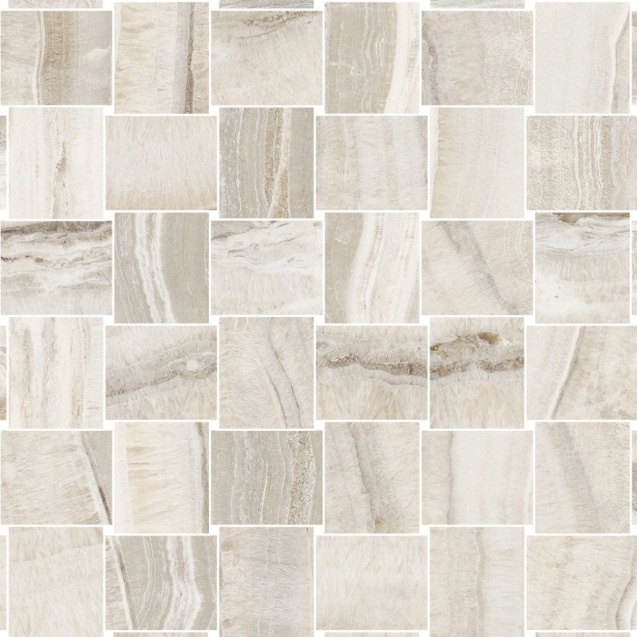 Halo Basketweave 12x12 Pearl Porcelain Tile