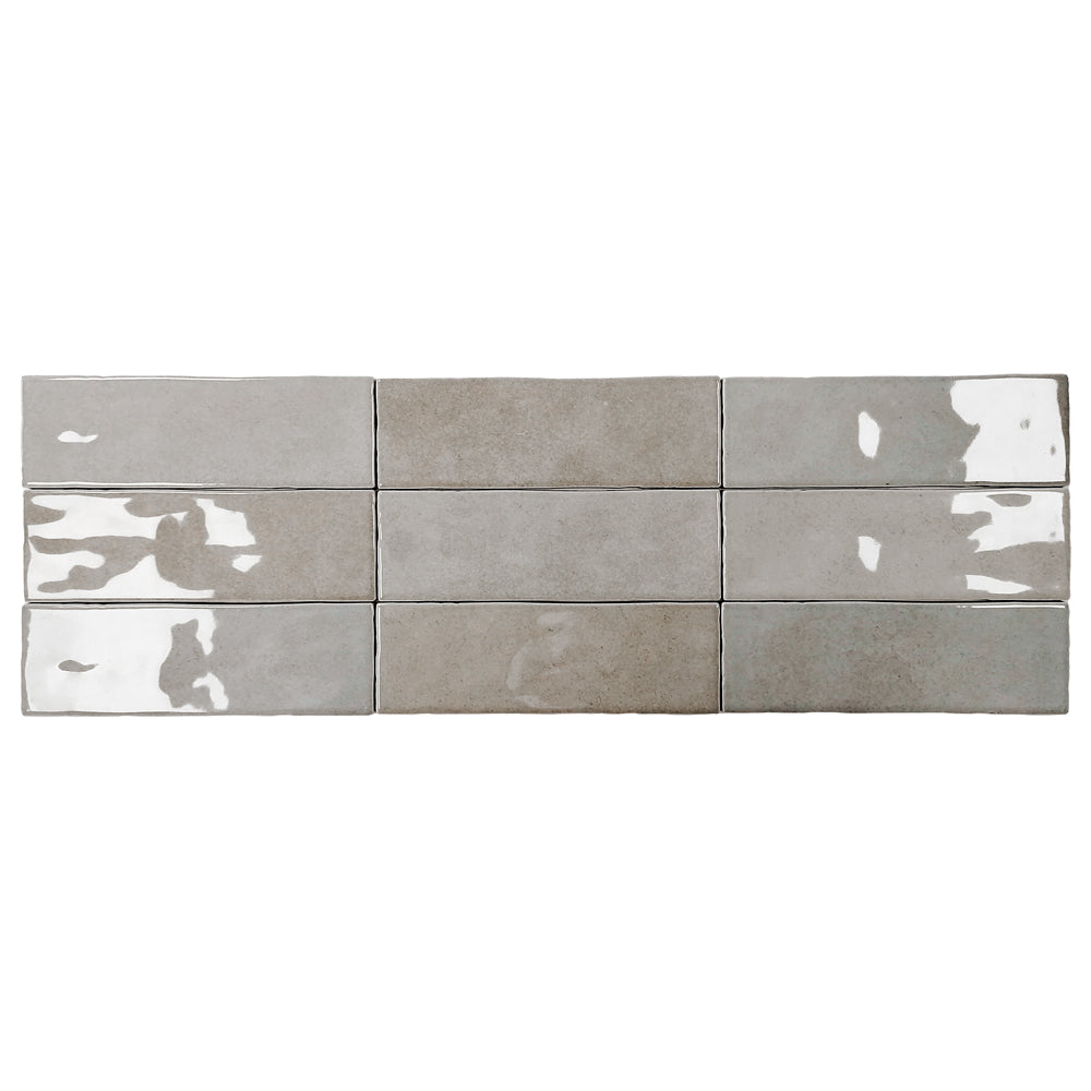 Kai 2.5x8 Pewter Gray Gloss Subway Tile