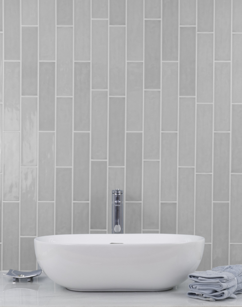 Pastel 2.5x10 Pewter Gloss Tile