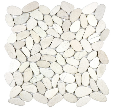 Image shows a 12x12 pebble like tile in ivory
