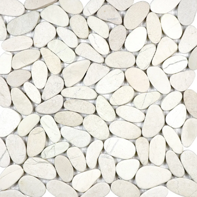 Image shows a 12x12 pebble like tile in ivory