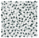 Image shows a 12x12 mosaic tile made from natural stone giving it a pebble like look i shades of green and white