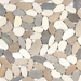 Image shows a 12x12 Mosaic pebble tile made of natural stone in brown tan and white shades