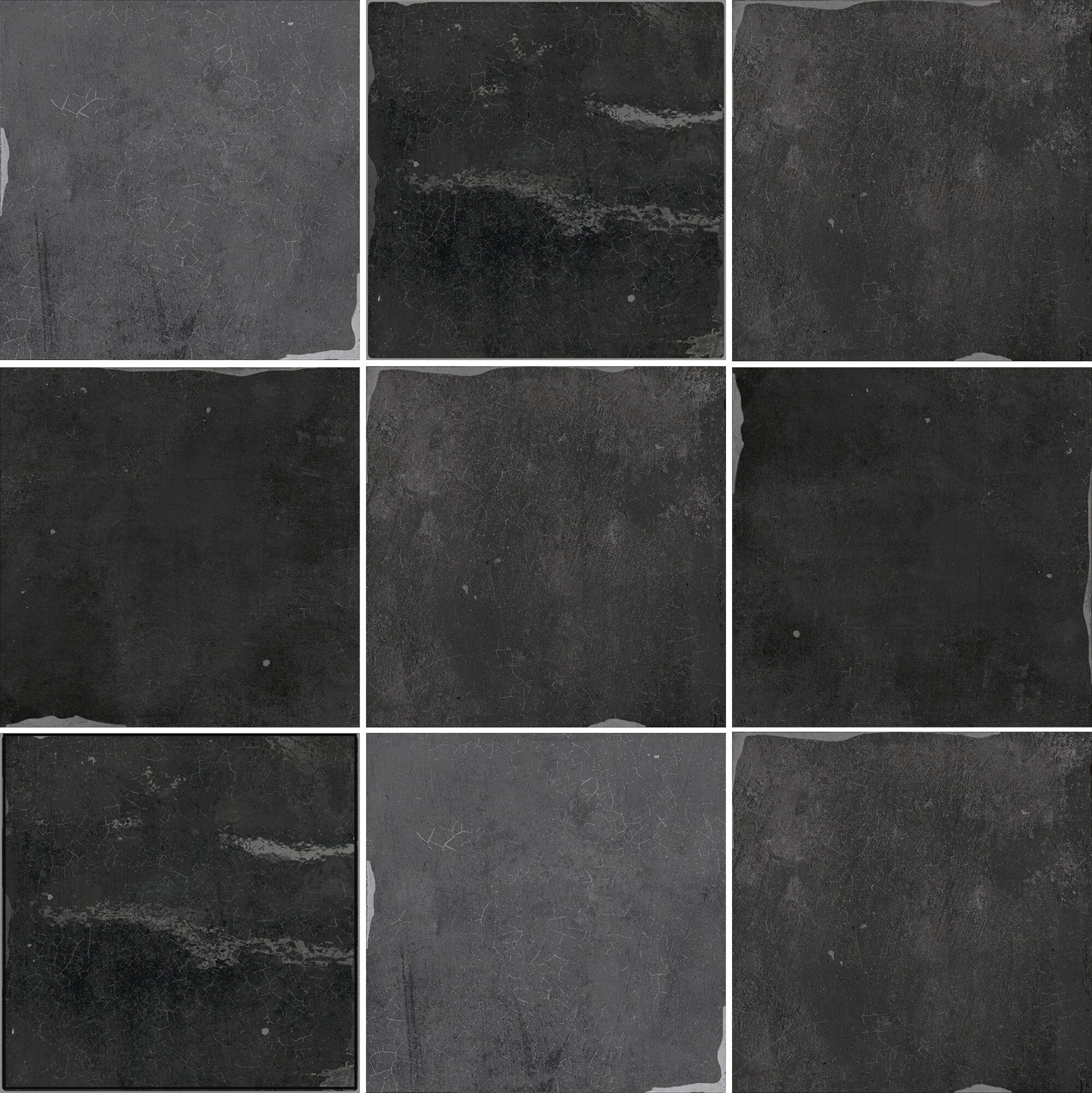 Watercolor 5x5 Black Gloss Tile