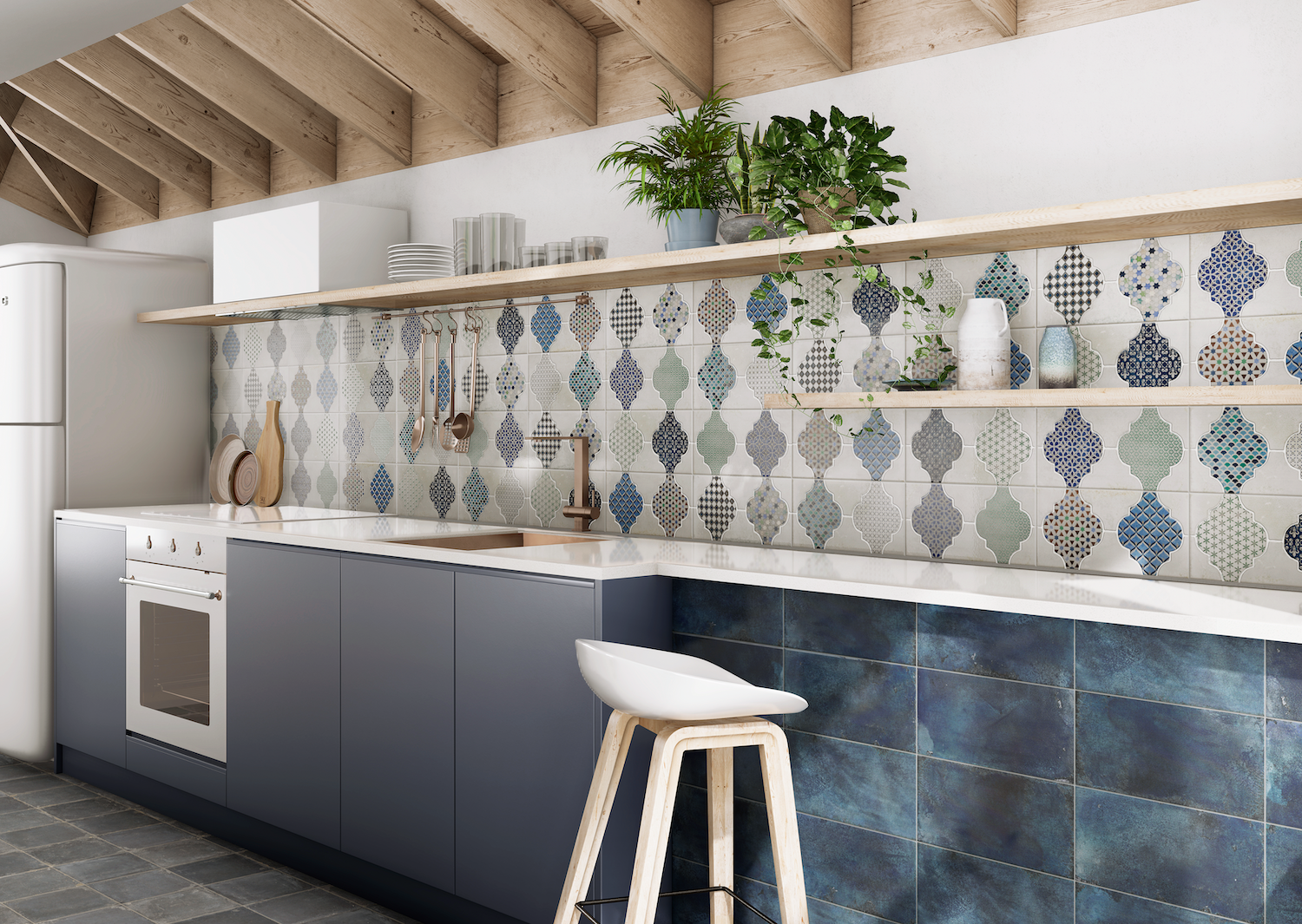 Zeppelin 6X12 Marine Blue Gloss Ceramic Tile - SAMPLES