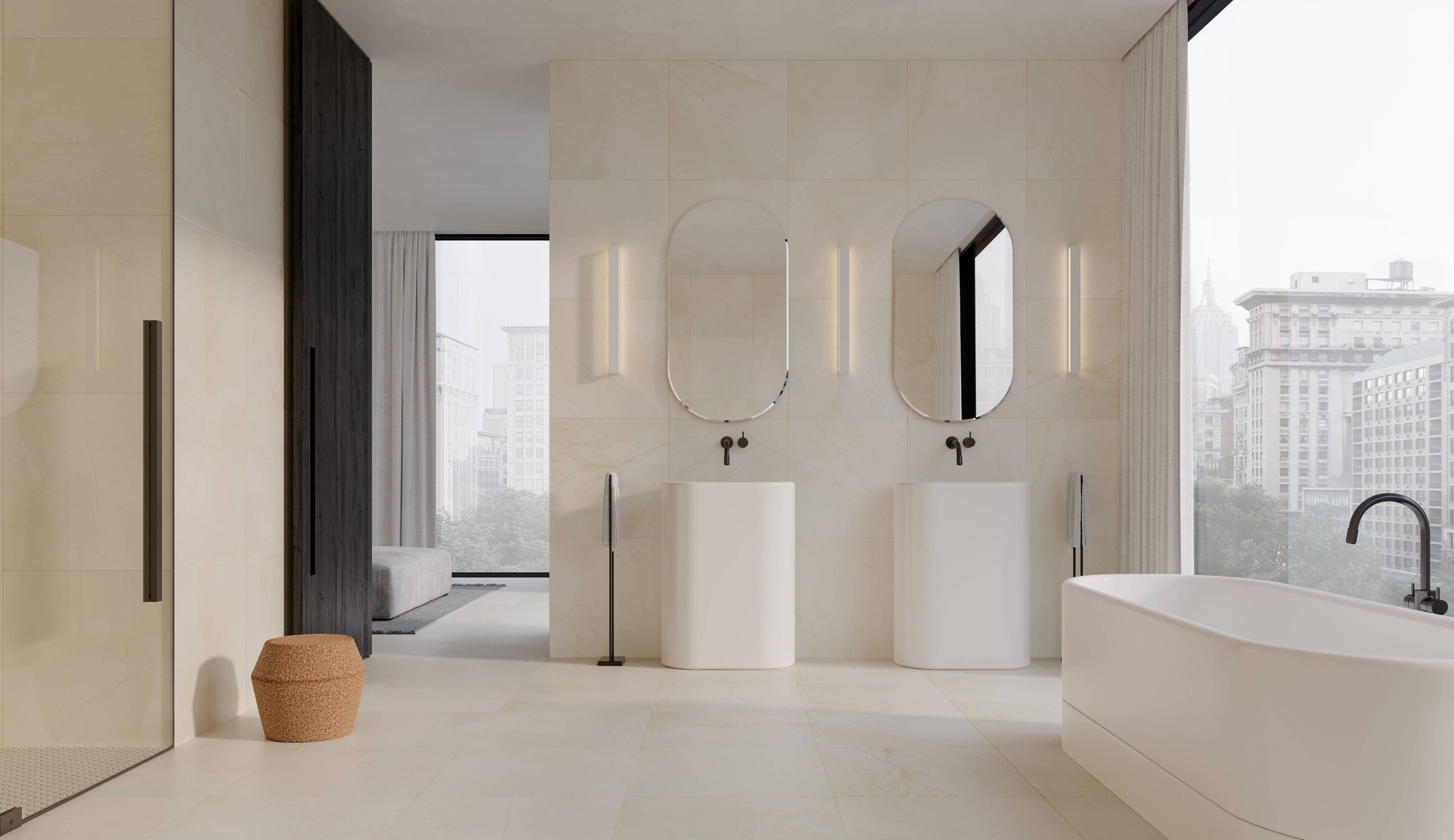 Avorio Crema 6" Hex Natural Stone Tile