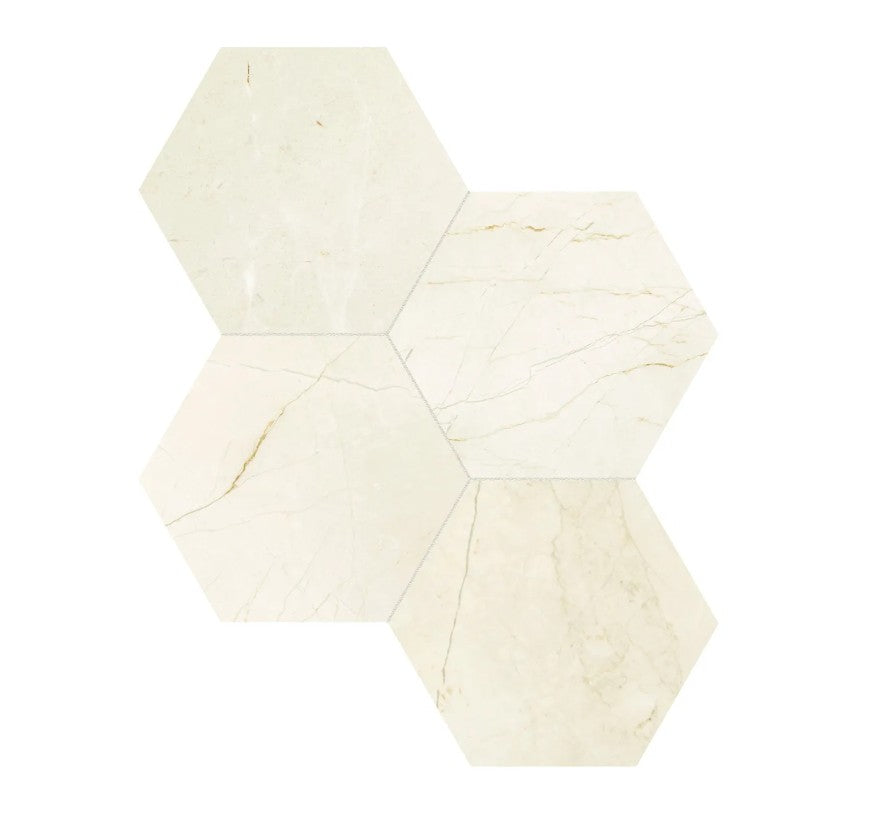 Avorio Crema 6" Hex Natural Stone Tile