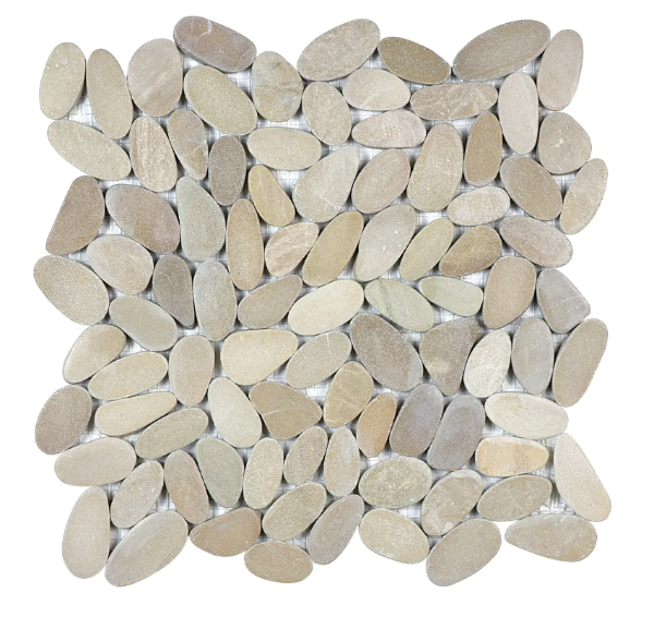Pebble 12x12 Tan Natural Stone Mosaic Tile