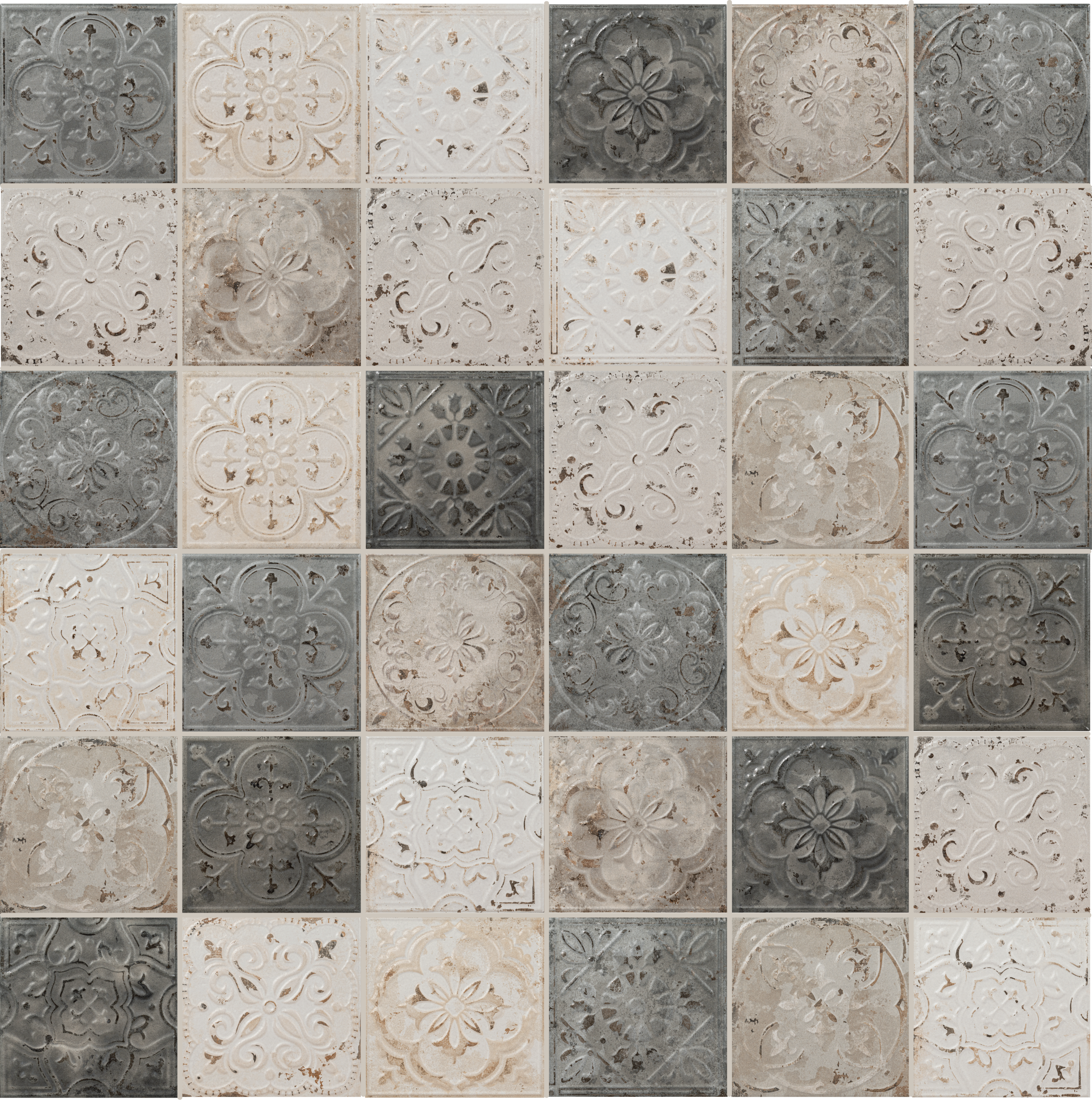 Antiquity 8x8 Mix Embossed Pattern Tile - SAMPLES