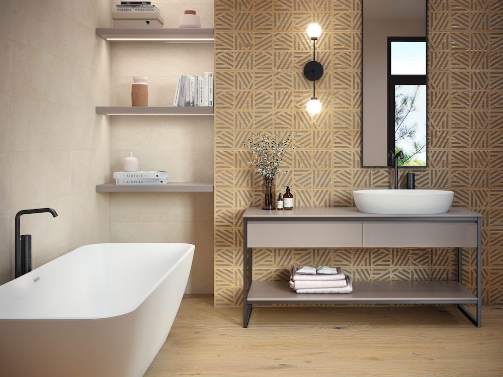 Cane 12x36 Light Beige Raised Wood Grain Pattern Wall Tile - SAMPLES
