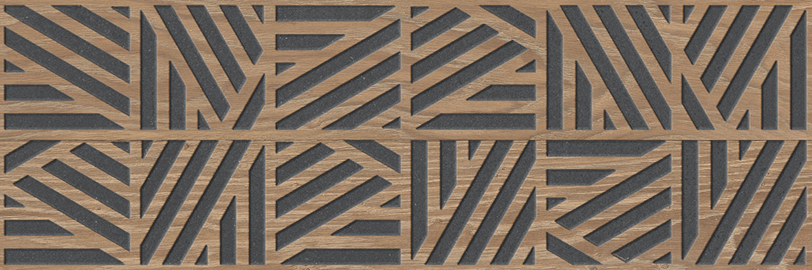 Cane 12x36 Dark Brown Raised Wood Grain Pattern Wall Tile - SAMPLES