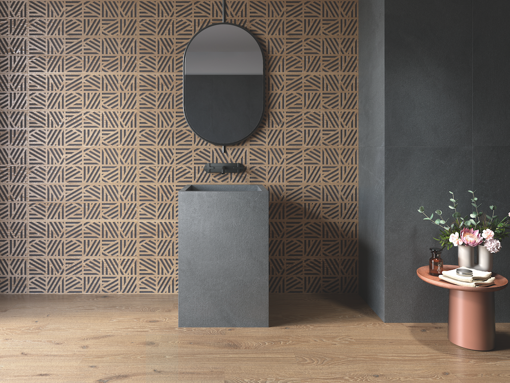 Cane 12x36 Dark Brown Raised Wood Grain Pattern Wall Tile - SAMPLES